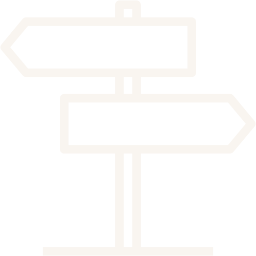 Icon of a signpost symbolizing Step 1: Choose your path between keynote speaking and executive coaching with Diana Bejasa.