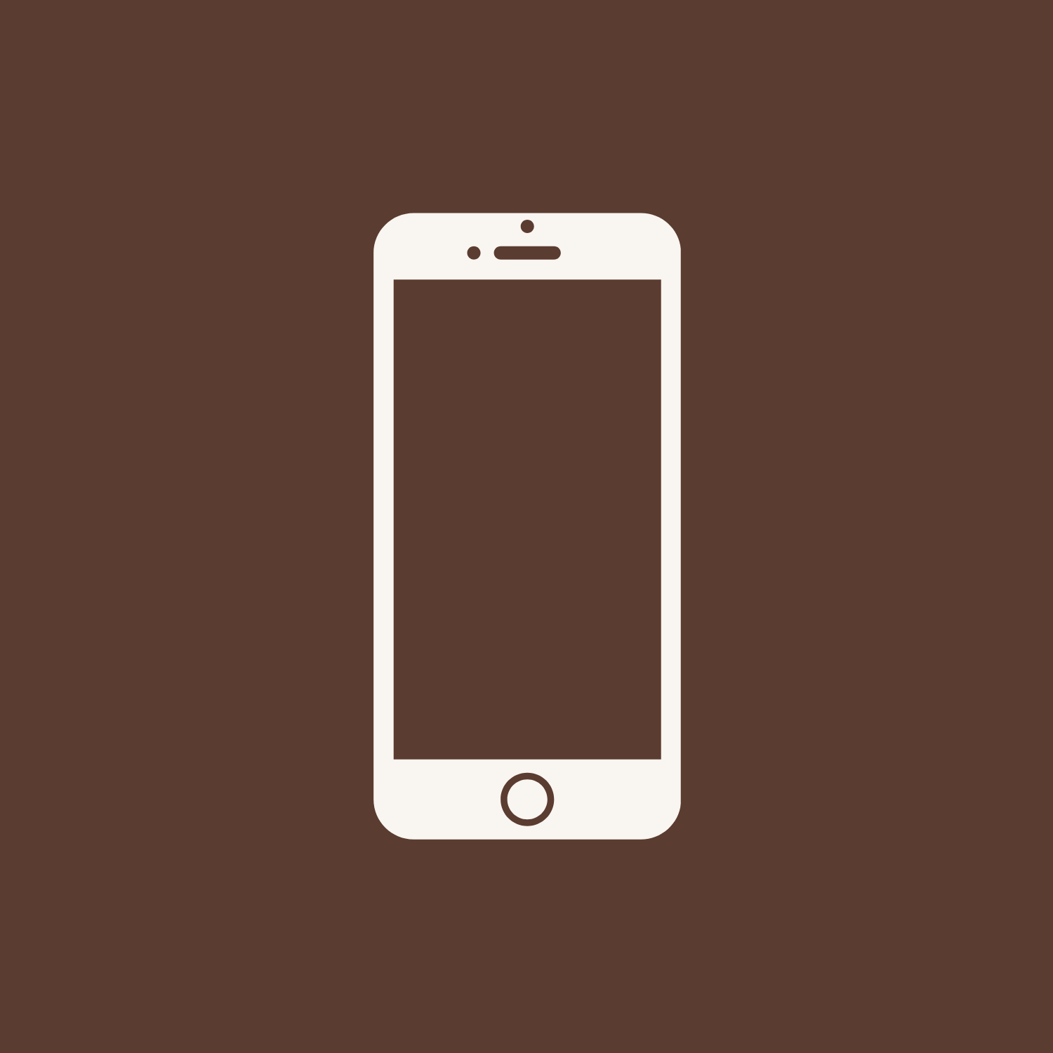 Phone icon in brown and cream color palette representing business contact number